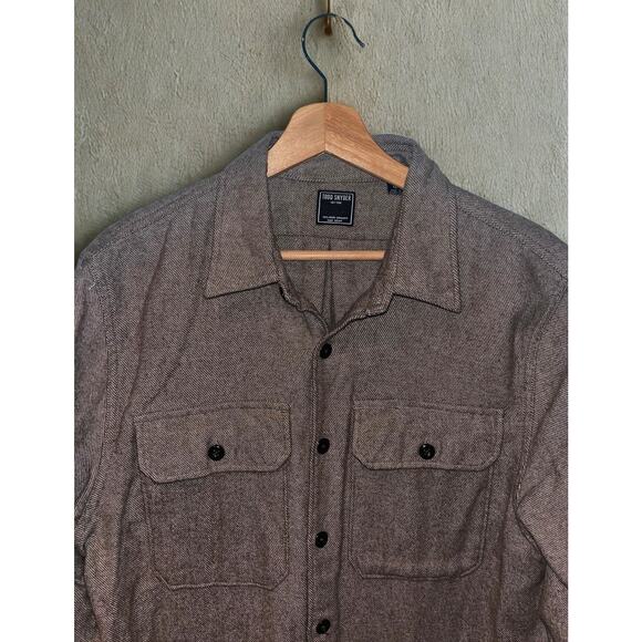 Todd Snyder Alaskan Chamois Shirt Mens M Brown Flannel Overshirt Shacket Cotton - Picture 2 of 8
